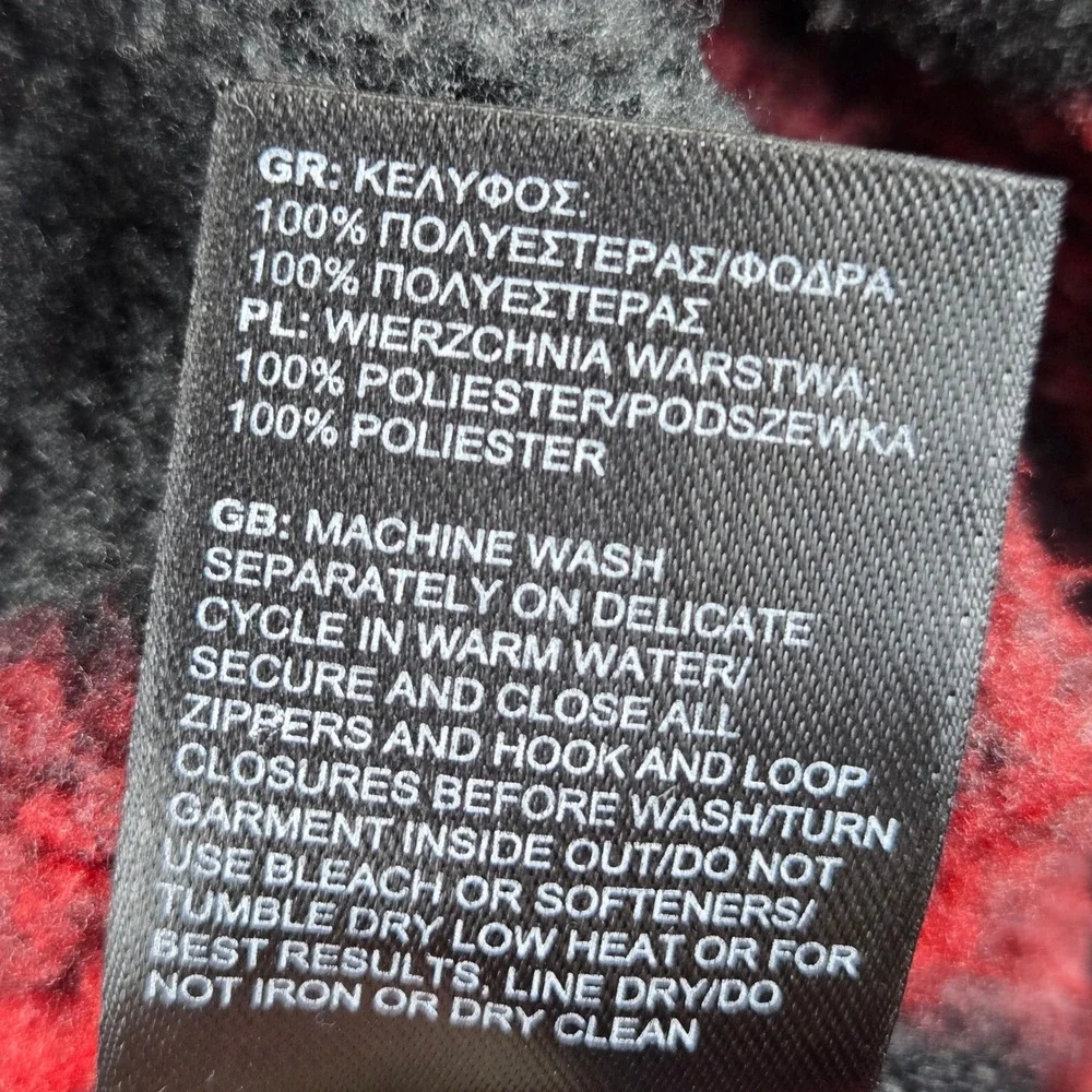 The North Face 1/4 Zip Fleece Gordon Lyons Buffalo Plaid Men L Pullover Red Blck